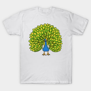Fun bright peacock bird illustration T-Shirt